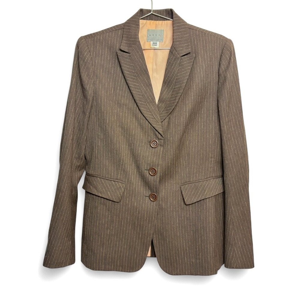 Philippe Adec Pinstripe Brown Blazer